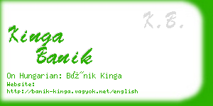 kinga banik business card